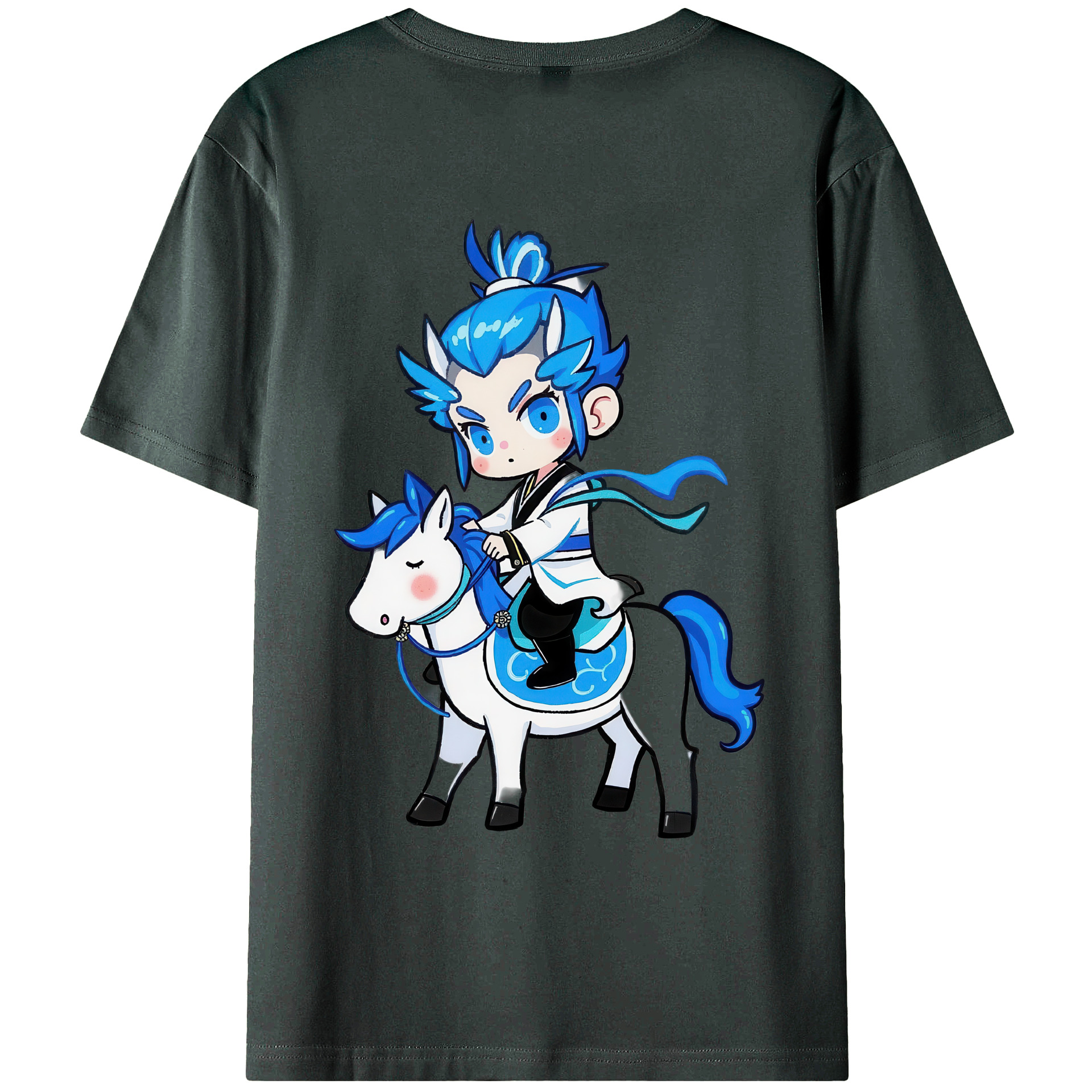 （画像用） Ne Zha 2 ナタ 魔童の大暴れ 綿100％ メンズ半袖Tシャツ（バックプリント） 通気性